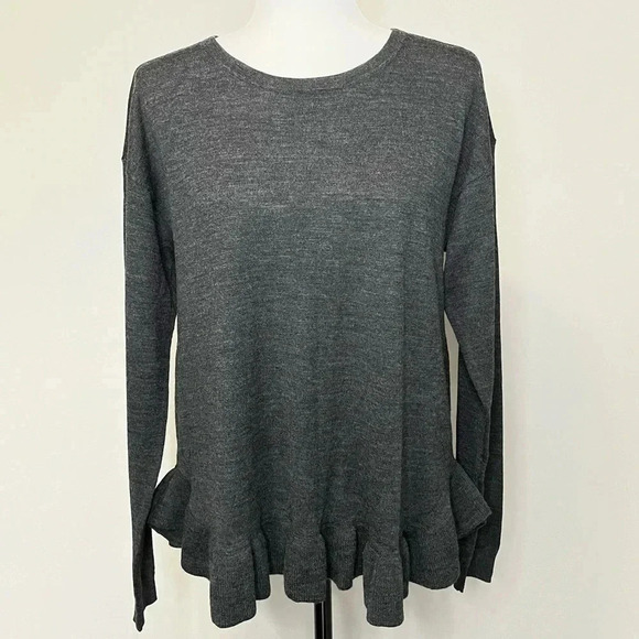 Lord & Taylor Ruffled Hem Wool Sweater - Picture 1 of 7